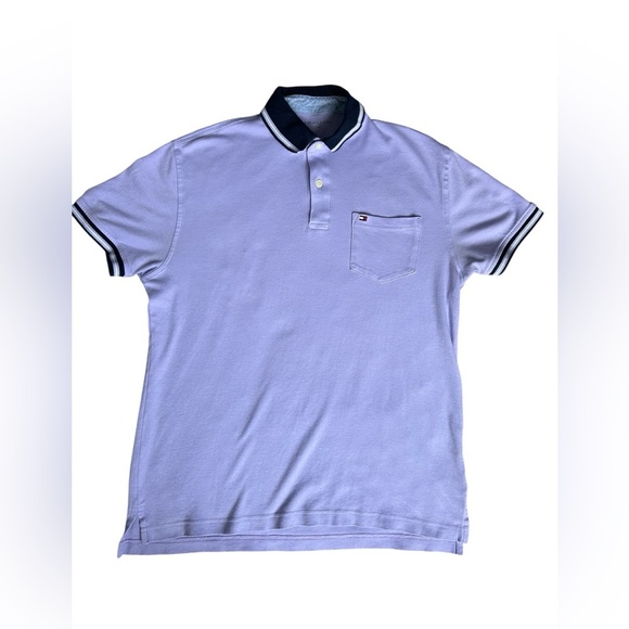 Tommy Hilfiger Men’s Polo Shirts in lavender and navy blue size small - Picture 2 of 12